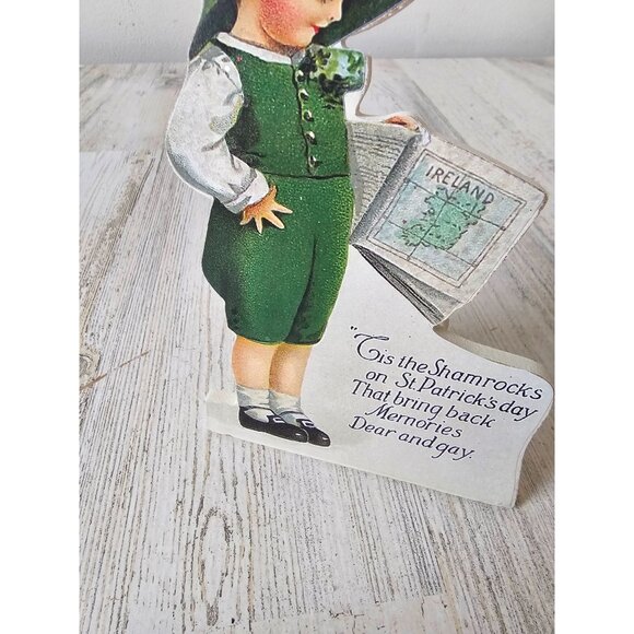 Bethany lowe St Patrick's Day sign boy Ireland shamrock board decor sparkle glit - Picture 3 of 8